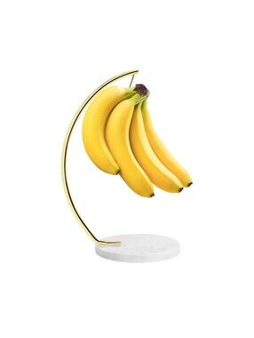 Livabber NWT Marble Freestanding Banana Holder With Gold Tone Tree Hook